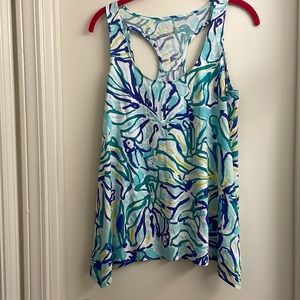 Lilly Pulitzer Monterey tank in Pool Blue Stay Cool sz Small